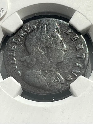Great Britain 1700 William III  1/2 Half Penny NGC VG Details Used in N. America - Image 1 of 4