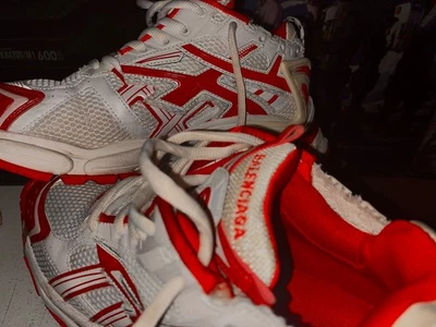red and white balenciaga runners 2.0 size 12 in good condition without box - Image 1 of 4