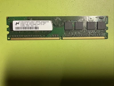 Micron MT8HTF6464AY-40EA1 DDR2-400 512MB 1Rx8 PC2-3200U-333-11-A0 CL4 Memory - Image 1 of 4
