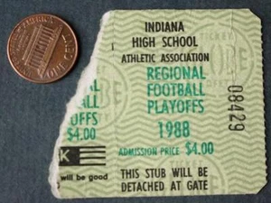 1988 Indiana High School IHSAA Regional Football Playoffs Ticket Stub VINTAGE--- - Bild 1 von 1