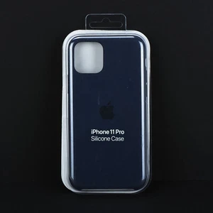 Genuine Apple Silicone Snap Case Cover For iPhone 11 Pro Midnight Blue Navy OPEN - Picture 1 of 5