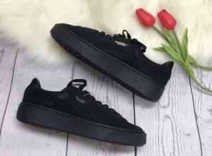 Puma Women's Size 8 Sneakers Leather Black Platform Casual Shoes Fenty Rihanna - Picture 1 of 24
