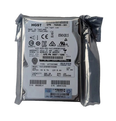 FESTPLATTE HGST UltraStar C10K900 HUC109090CSS600 900GB 10K 64MB SAS2 6Gbps 2.5" - Bild 1 von 2