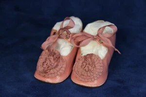 Zapatos de cuero para muñeca antigua ~ Kestner Jumeau Bru Jne 3-1/4" (83 mm) #308 Dolantik - Imagen 1 de 9