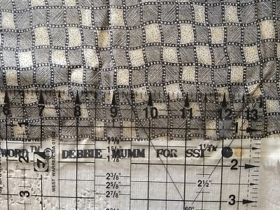 Debbie Mumm Fabric for SSI Gray Cream Black Wavy Check Cotton 20" x 44" - Image 1 of 4