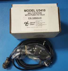 BELT STATION HEADSET PREAMPLIFIER W/ PUSH-TO-TALK. U3410, DAVID CLARK - Picture 1 of 9