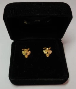 Vintage Black Hills Gold Stud Earrings 14K GOLD -- 1980's - Picture 1 of 4