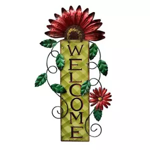Welcome Sign for Front Door Decor Hanging Sign Metal Flower Welcome Door Sign... - Picture 1 of 7