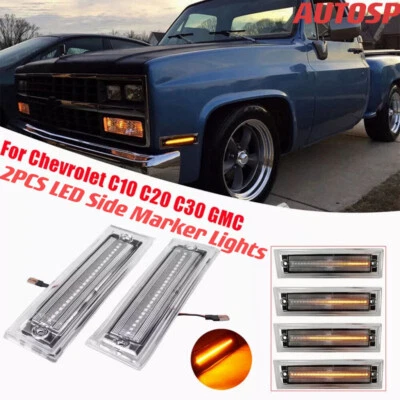 Luz de señalización lateral LED secuencial para camioneta Chevrolet C10 C20 C30 GMC CK 1981-91 Foto 1 de 4