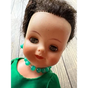 Vintage Haunted Creepy Collectible Doll In Green Dress Halloween - Picture 1 of 4