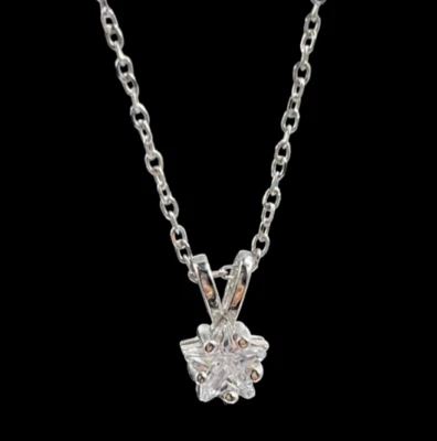 COLLANA STELLA DONNA PUNTOLUCE BRILLANTE ARGENTO 925 RODIATO MADE IN ITA 40/43CM - Immagine 1 di 4