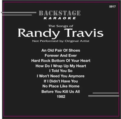 RANDY TRAVIS Karaoke CD+G TRACKS Backstage #5917 NEW in ORGINAL Black Sleeve - Image 1 of 2