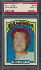 1972 Topps #148 Dick Billings Texas Rangers PSA 9 MINT