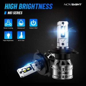 NOVSIGHT H4 LED Headlight Bulbs for Ford Mustang 1987-1993 High/Low Beam 6000K - Picture 1 of 17