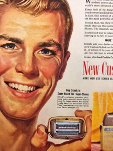 1954 Schick Electric Shaver Vintage Print Ad Best Shaves World's Newest Shaver - Picture 1 of 3