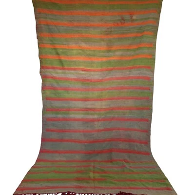 Vintage Handmade Moroccan Rug Berber Maroon Fringe Unique Wool Tribal Carpet - Image 1 of 4