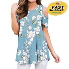 Top Tunic Blouse Shirt Womens XL Floral Print Cold Shoulder Spandex Blend New