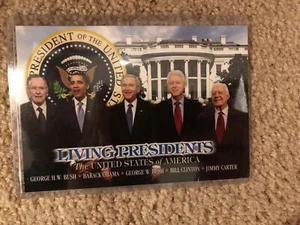 Carta Presidenti viventi degli Stati Uniti d'America GEORGE BUSH OBAMA CLINTON - Foto 1 di 2