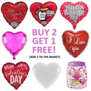 VALENTINES DAY HELIUM FOIL BALLOON - RED LOVE HEART BALLOONS ROMANTIC GIFT IDEA - Picture 1 of 19