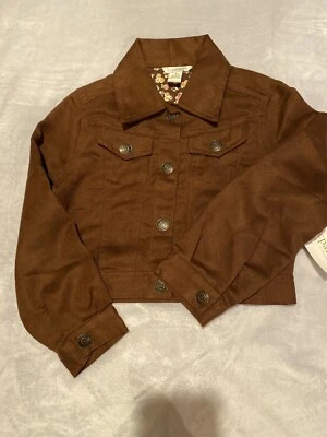 Chaqueta de gamuza sintética vintage K.C Parker para niñas talla 6 nueva con etiquetas Foto 1 de 4