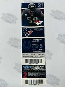 2008 Indianapolis Colts at Houston Texans Ticket 10/5/08 Peyton Manning - Picture 1 of 1