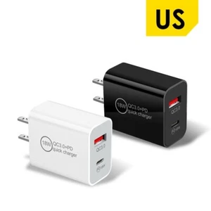 2-Pack 2 Port USB Home Wall Fast Charger for Cell Phones iPhone Samsung Android - Picture 1 of 13