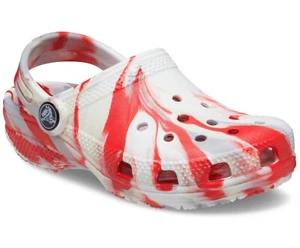 CROCS KIDS Classic Marbled Clog T Slip On White / Flame US C6 Infant Toddler 6