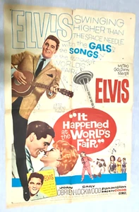 IT HAPPENED WORLDS FAIR Movie Poster 1963 ELVIS PRESLEY 27"x41" - Worn, Original - Picture 1 of 20