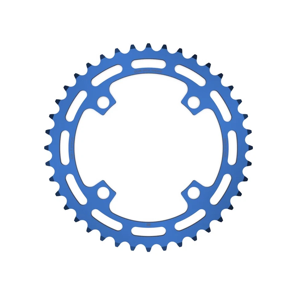 COOK BROS. RACING BMX 4-BOLT 104mm CHAINRING GEAR USA MADE CNC 40T BLUE - Image 1 of 1
