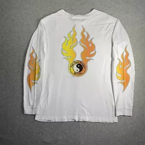 T & C Surf Design Hawaii Long Sleeve White T-Shirt Men’s Medium Flames Surfer - Picture 1 of 10