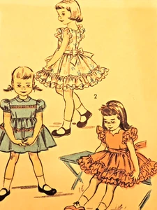 1940s Girls Advance #6288 Ruffles/Full Dress/Pinafore Sz 4 B23 Complete - Picture 1 of 9