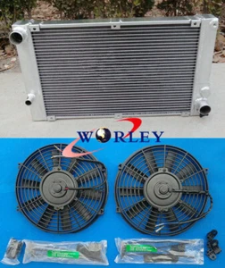 Aluminum Radiator + Fan For PORSCHE 944 2.5L 2.7L Non Turbo 1985-1991 Manual MT - Picture 1 of 8