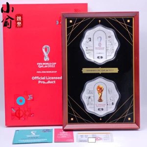 Copa Mundial FIFA Qatar 2022 Juego Medalla de Plata Oficial Edición Limitada (2 x 88g) - Imagen 1 de 9