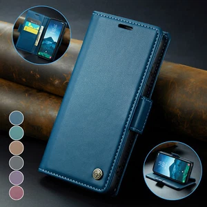 Etui portefeuille à rabat magnétique en cuir pour Samsung S25 Ultra S24 FE S23 S22 S21 - Photo 1/30