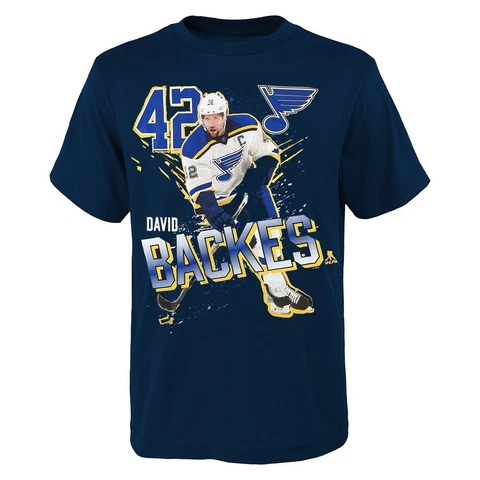 David Backes NHL St. Louis Blues Player Photo Team T-Shirt Boys-Youth Sizes Cover