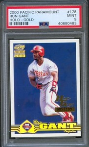 2000 Pacific Paramount Holo GOLD #178 RON GANT Philadelphia PHILLIES PSA 9