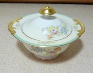 NSP Japan Isabella Hand Painted Floral Porcelain Sugar Bowl and Lid - Picture 1 of 10