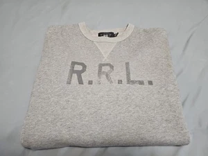 RRL RALPH LAUREN Retro Stenciled Front Comfy Fleece Pullover Sweatshirt SZ S - Picture 1 of 16