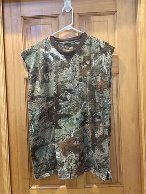 Canyon Guide Outfitters Mens Size L Camouflage Hunting Sleeveless Cotton Shirt - Image 1 of 4