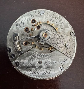 VINTAGE 18 SIZE ELGIN TASCHENUHRWERK GR. 148 LÄUFT STARK 17 JUWELEN - Bild 1 von 2