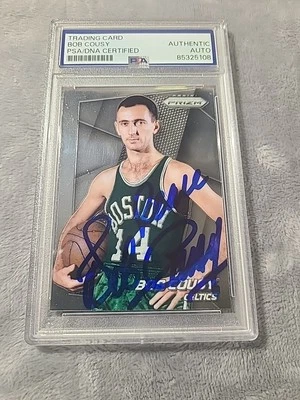 Bob Cousy Signed 2014 Panini Prizm PSA DNA Certified - Image 1 of 4
