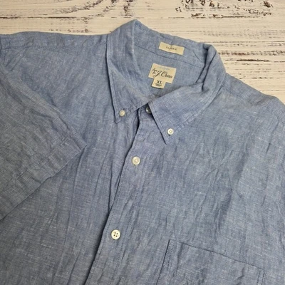 J.Crew Short Sleeve Baird McNutt Irish Linen Shirt XL Blue Classic Button Down - Image 1 of 4