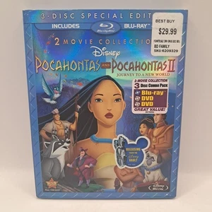 Pocahontas & Pocahontas II: Journey to a New World (Blu-ray, 1995) w/ Slipcover - Picture 1 of 13
