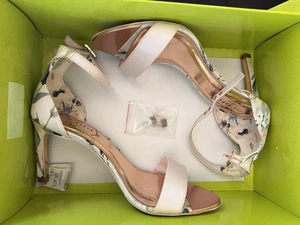 Ted Baker Ulaniip Floral Heeled Sandal Satin Nude Pink Womens Size US 6 /EU 36.5 - Picture 1 of 7