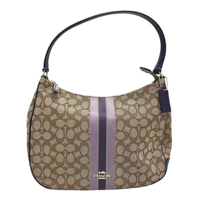 Coach F39042 Signature Stripe Hobo Brown Purple Y2K 2000s It Girl Bag - Picture 1 of 11