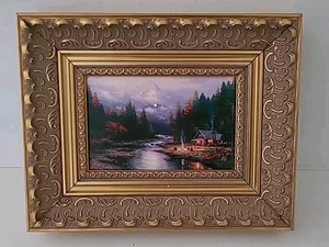 Thomas Kinkade End Of A Perfect Day II Small Canvas Print Gold Frame Boxed - Picture 1 of 12