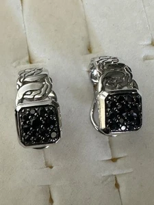Aretes John Hardy con racimo de zafiro de cadena tallada - Esterlina 925 perforados - Imagen 1 de 11