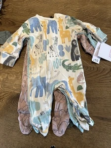 New Baby Boys Safari Animals Babygrows Sleepsuits Pack Of 5 Age 0-3 Months £19 - Picture 1 of 8