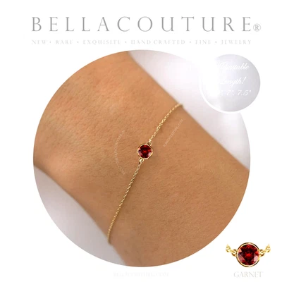 ПРОДАЖИ НОВЫЙ 18K ЖЕЛТОЕ ЗОЛОТО 5 ММ НАТУРАЛЬНЫЙ ГРАНАТ АРТ-ДЕКО ЦЕПОЧКА 14K ПОДВЕСКА БРАСЛЕТ - Изображение 1 из 4