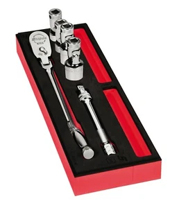 Snap On PRO-FI Foam Red Six 6 Piece 3/8" Drive Spark Plug General Service Set - Picture 1 of 9